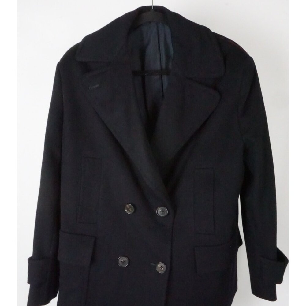 Isaia Navy Blue 100% Cashmere Womens Pea Coat Jacket Sz 40R  BRAND NEW